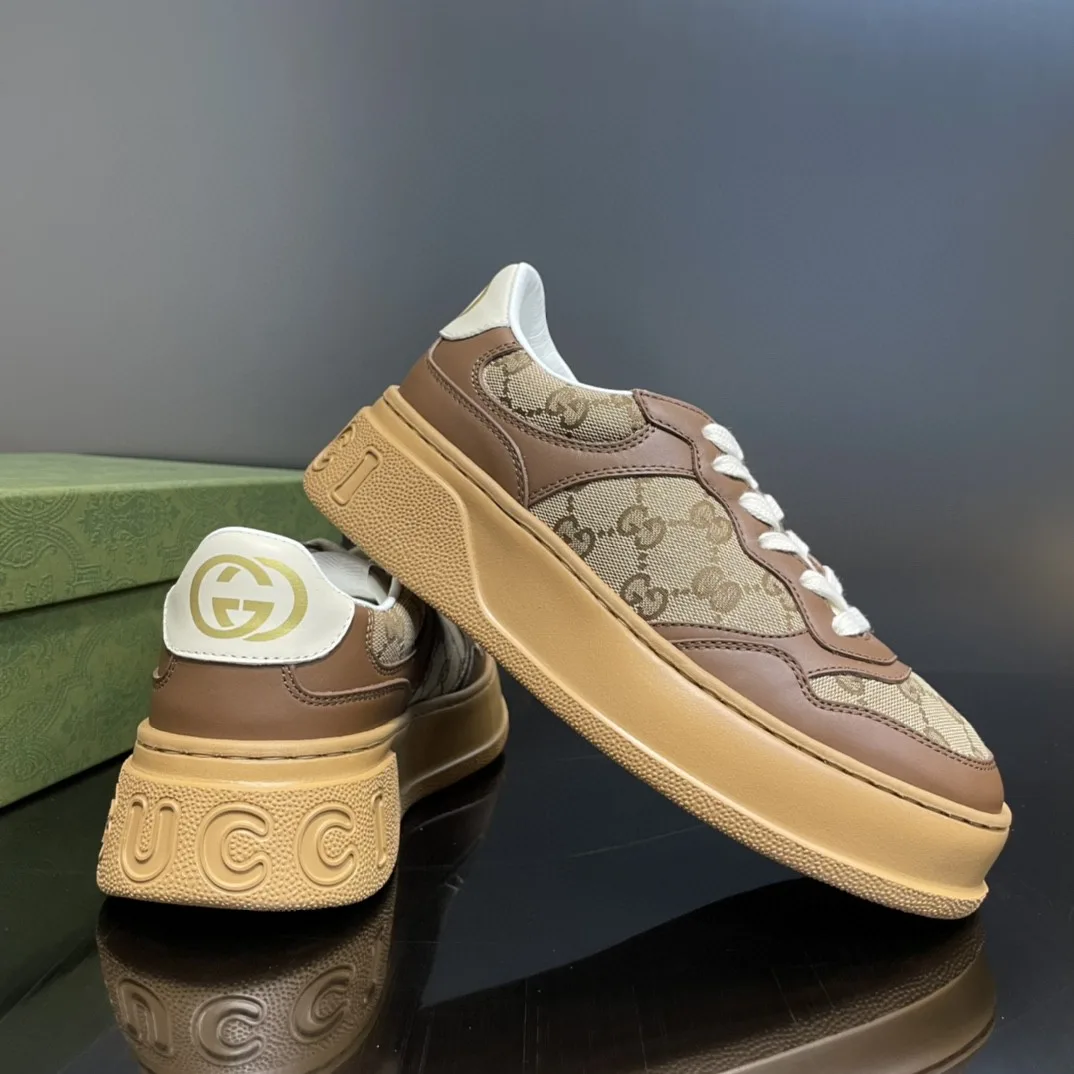 Gucci Womens GG Sneaker Brown And Beige - Image 6