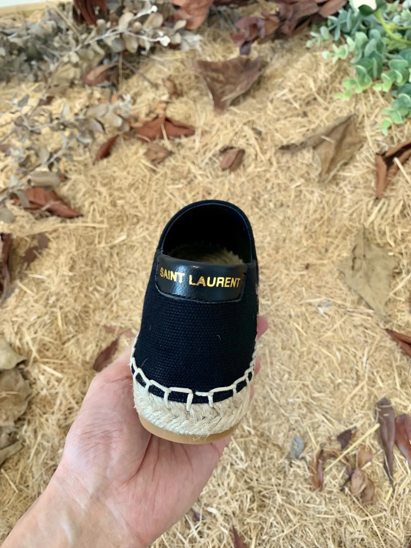 Saint Laurent Saint Laurent Embroidered Espadrilles Black YSL - Image 7