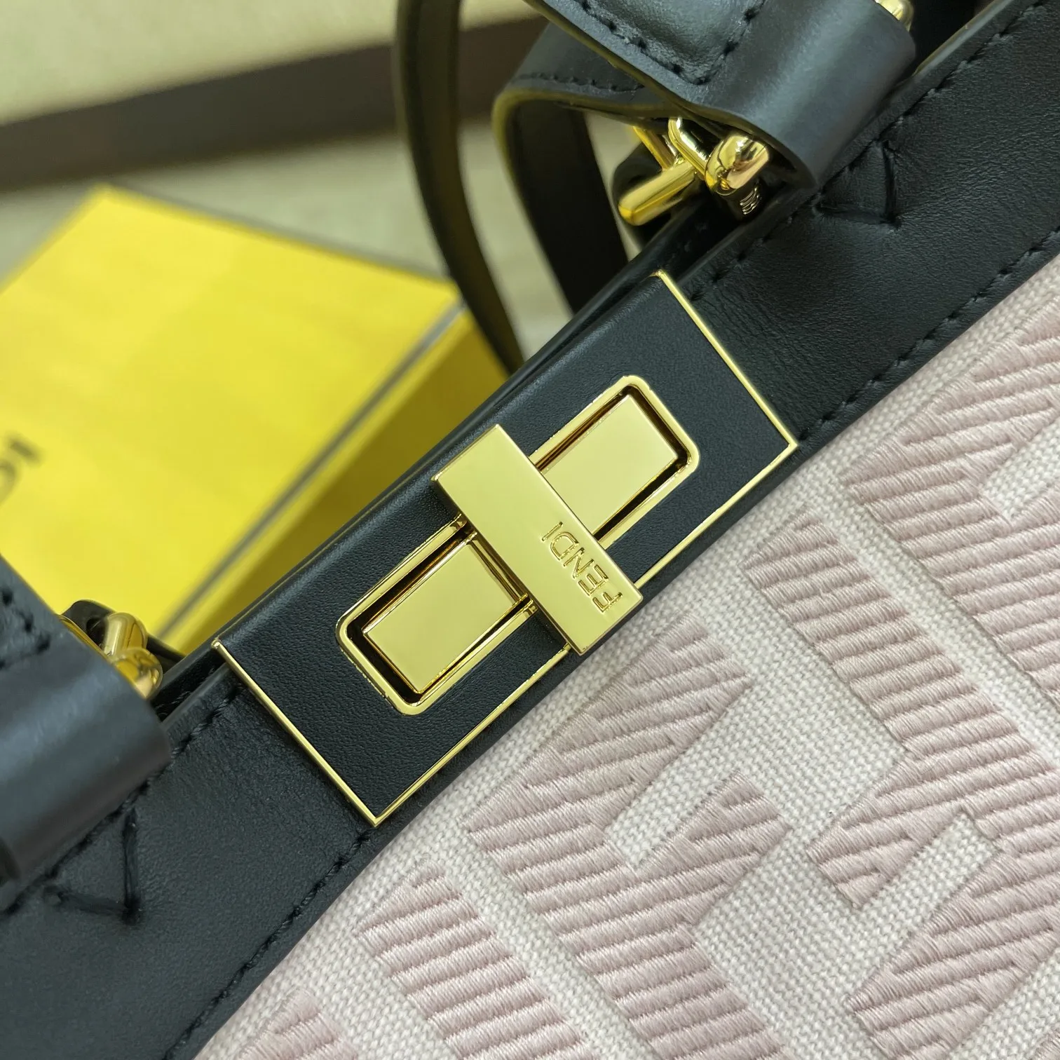 Fendi Peekaboo X-tote Bag Pink Canvas - Image 7