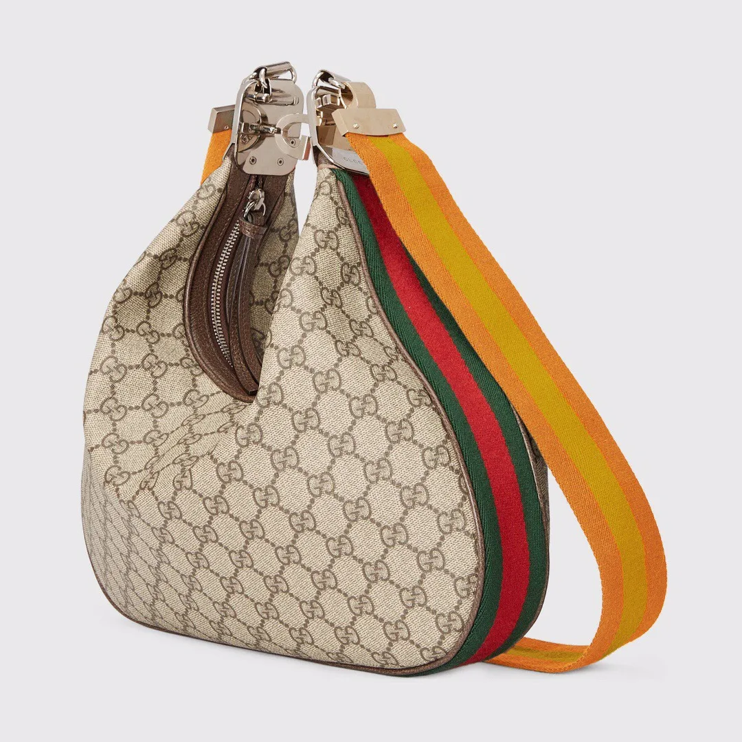 Alternative view of Gucci Atache Large Shoulder Bag / Beige And Multicolor