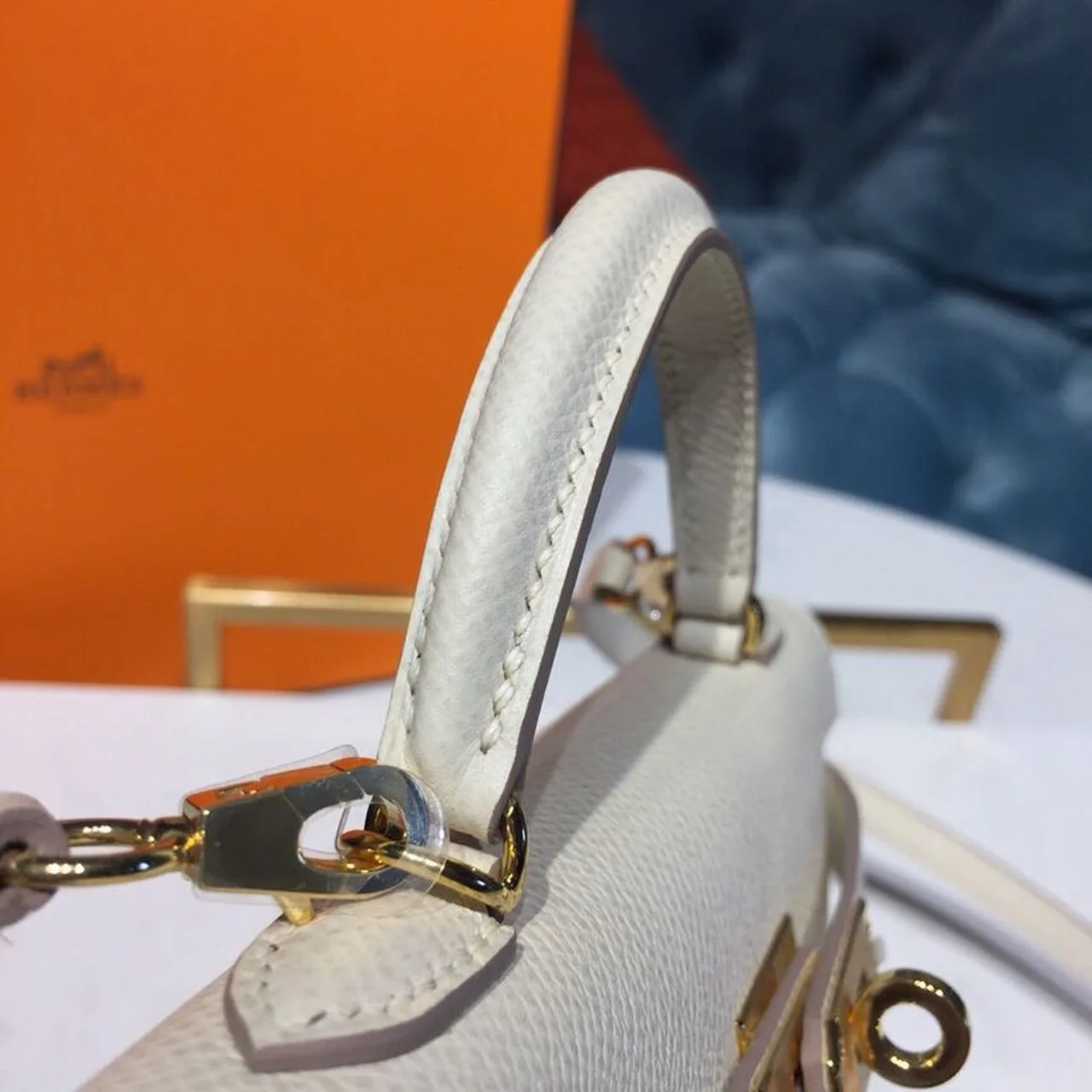 Hermes Mini Kelly Craie Gold-Toned Hardware / - Image 7