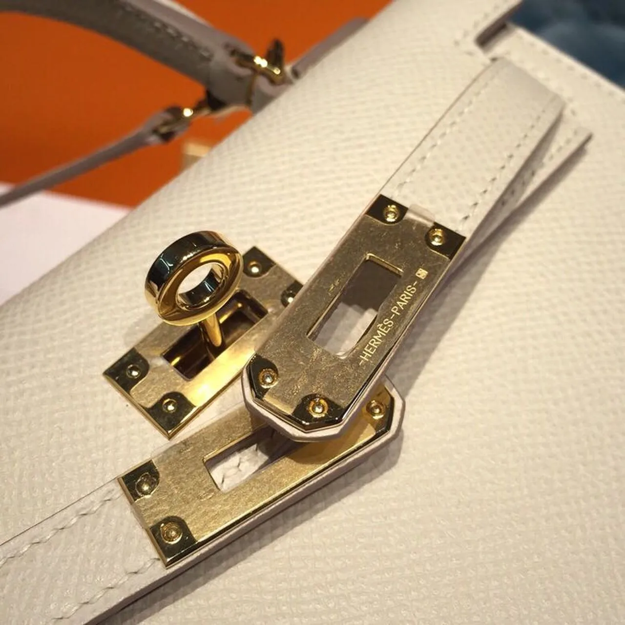 Hermes Mini Kelly Craie Gold-Toned Hardware / - Image 8