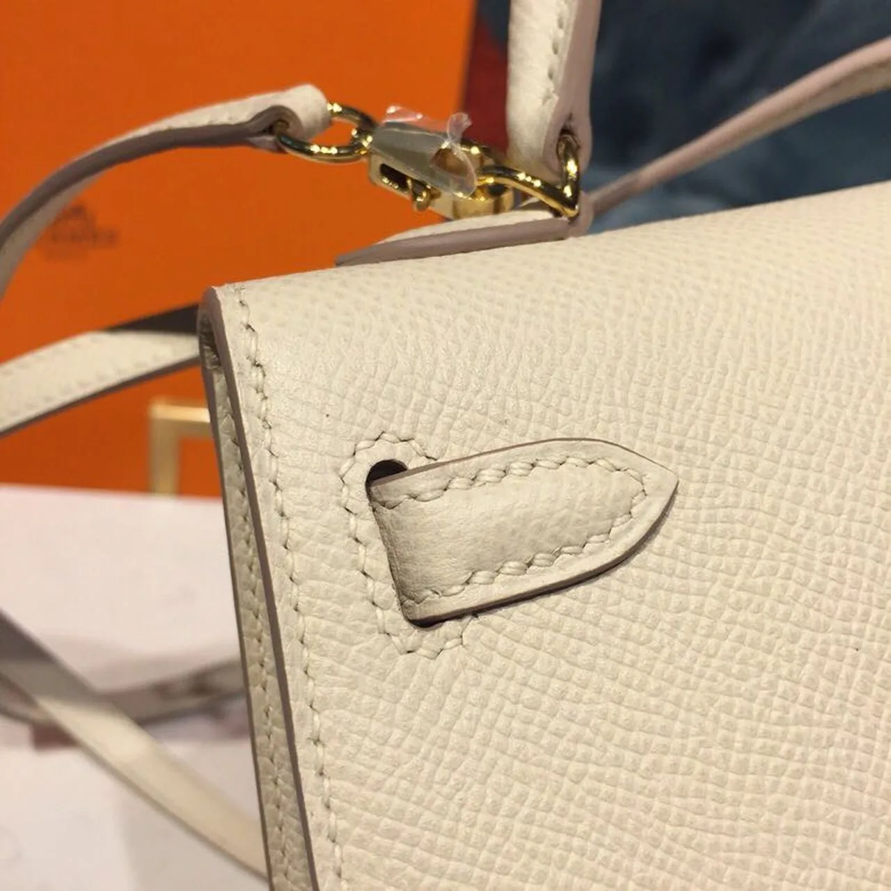 Hermes Mini Kelly Craie Gold-Toned Hardware / - Image 9