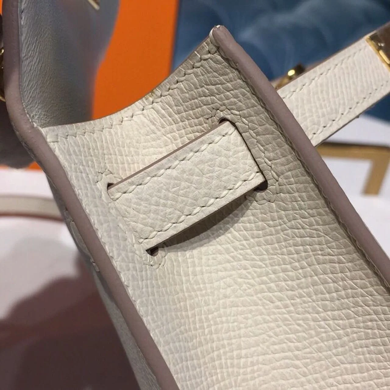 Hermes Mini Kelly Craie Gold-Toned Hardware / - Image 12