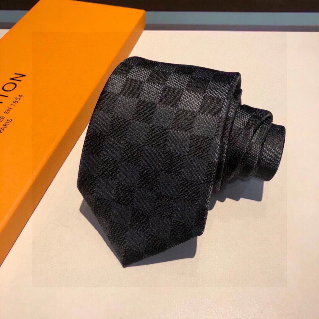 Louis Vuitton Damier Classique Tie Black LV Men - Image 5