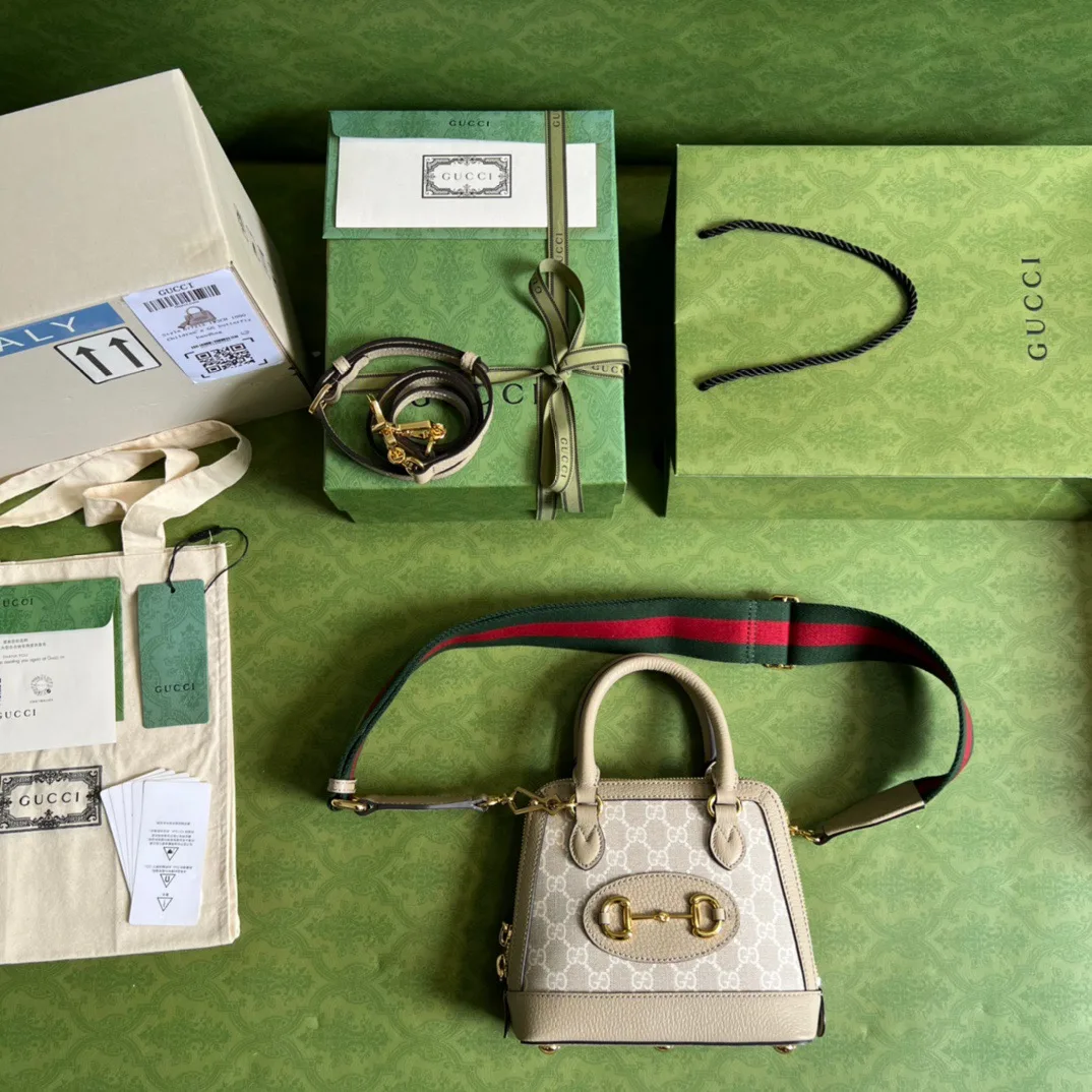 Gucci Horsebit 1955 GG Mini Bag Beige - Image 3