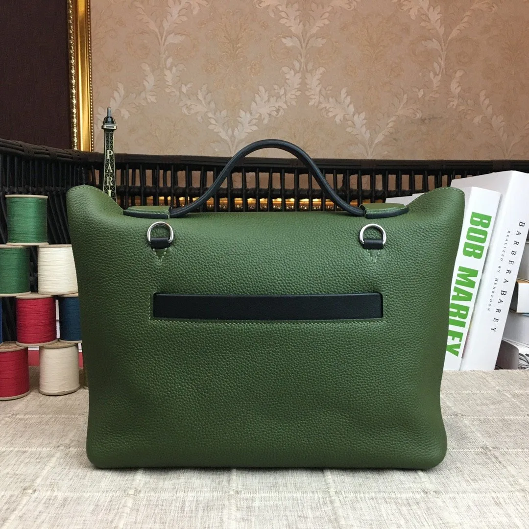 Alternative view of Hermes Clemence Swift Green Silver Hardware
