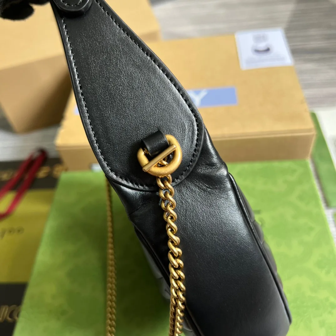 Gucci Marmont Half Moon Shaped Mini Bag Black - Image 4