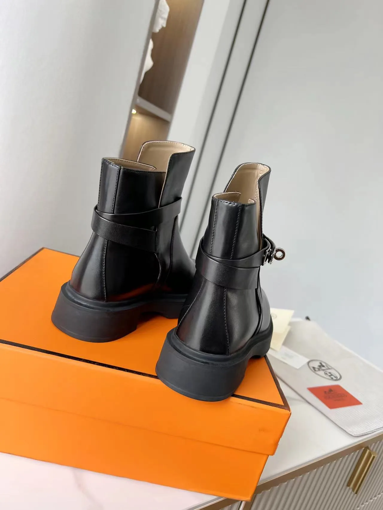 Hermes Veo Ankle Boots Black , Shoes - Image 8