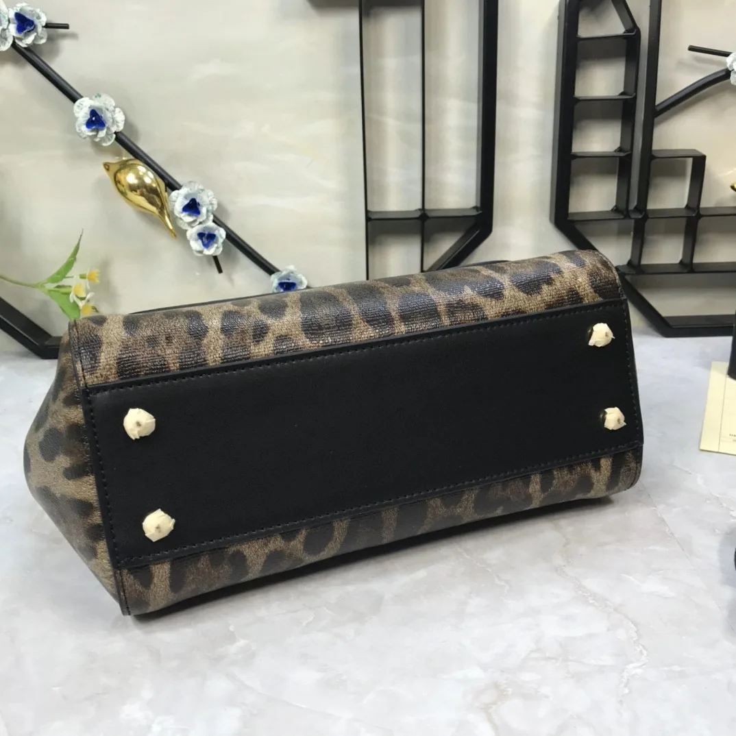 Dolce & Gabbana Leopard Print Medium Sicily Top Handle Bag Muticolour / DG - Image 5