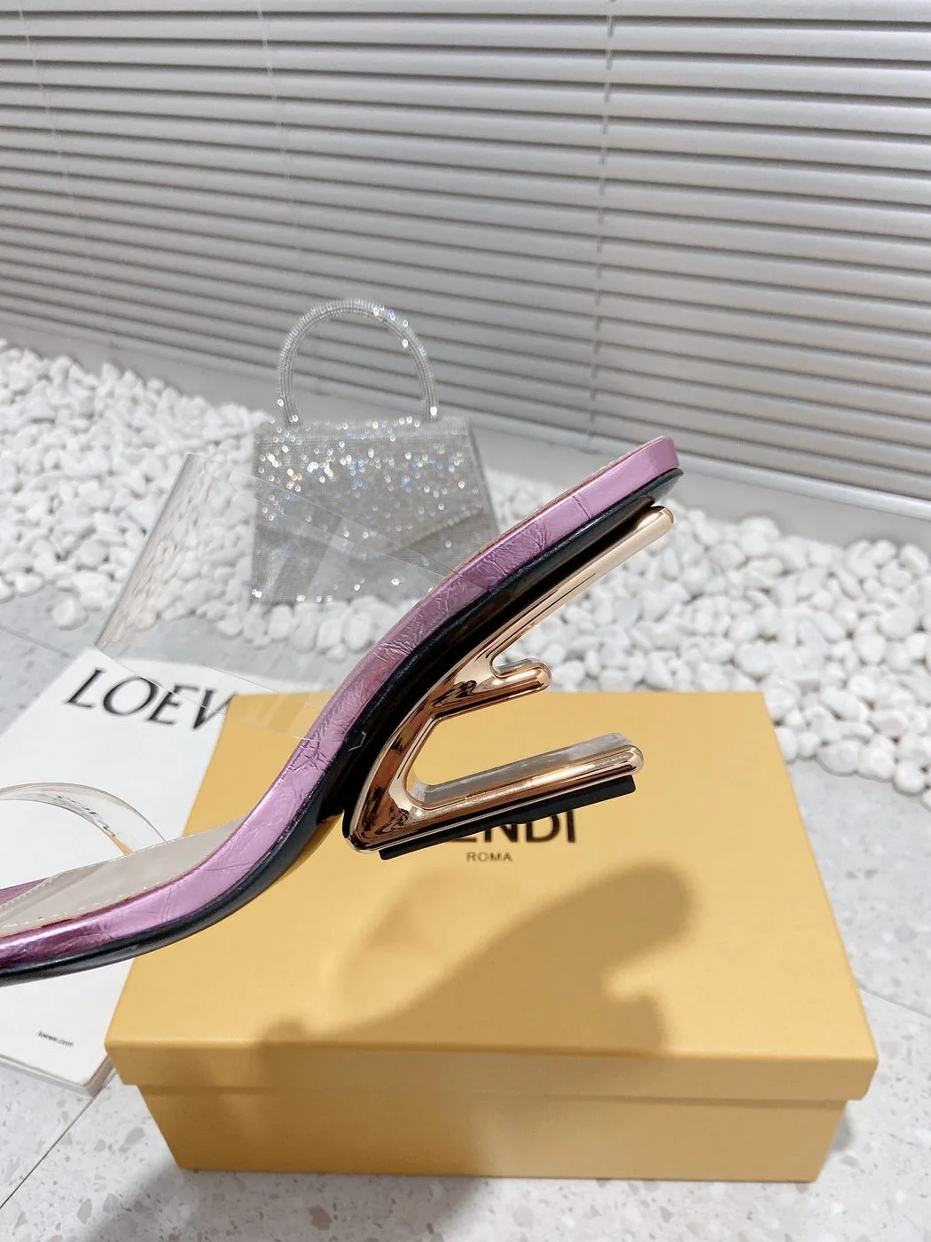 Fendi First Pink Transparent Medium-Heeled Sandals - Image 3