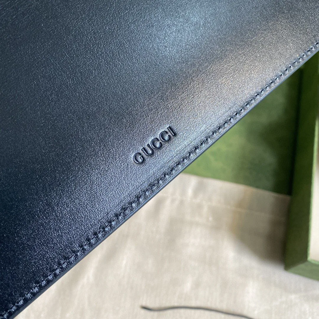 Gucci Marmont Pouch / Black Silver Toned Hardware GG - Image 8