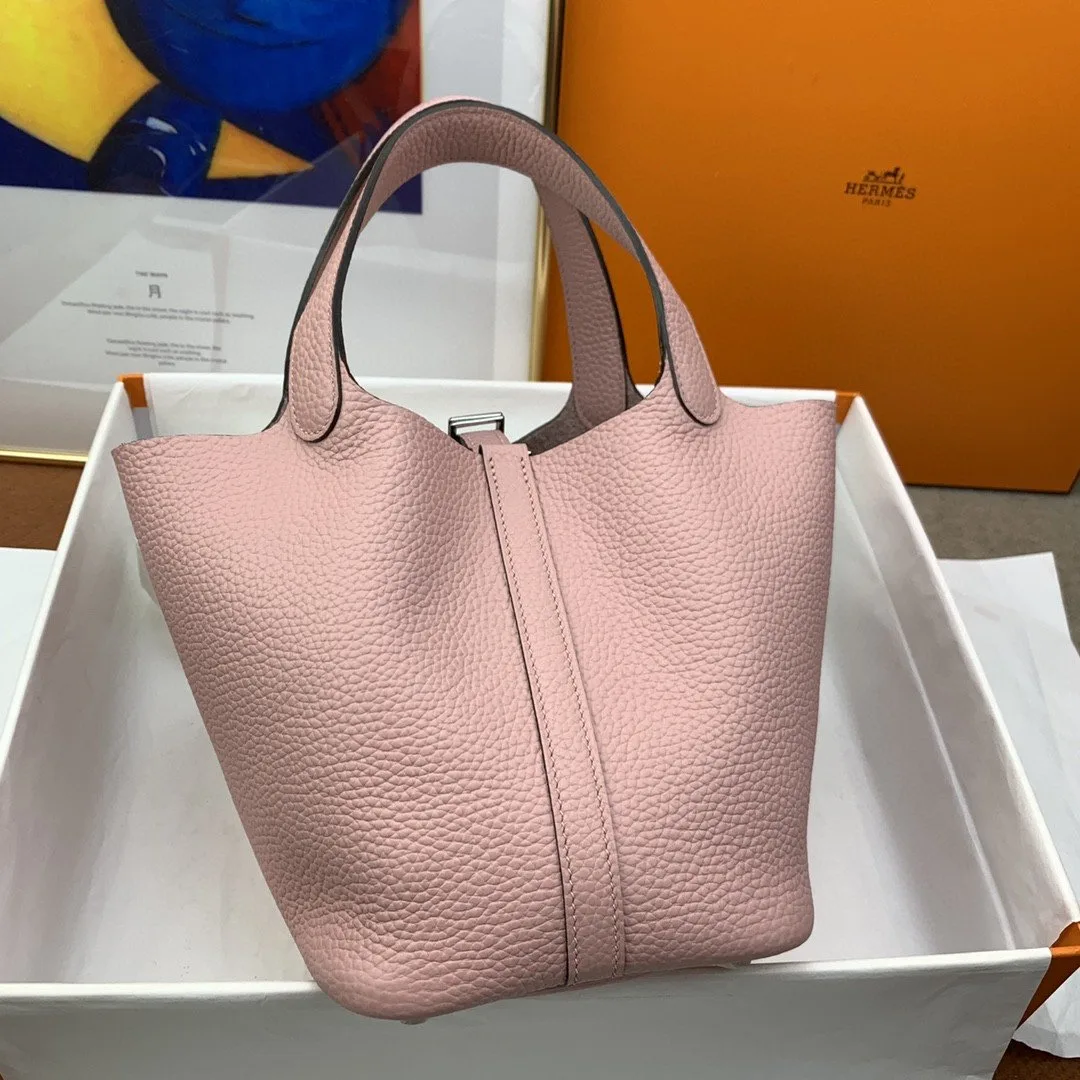 Alternative view of Hermes Picotin Lock 18 Bag Light Pink With Silver-Toned Hardware