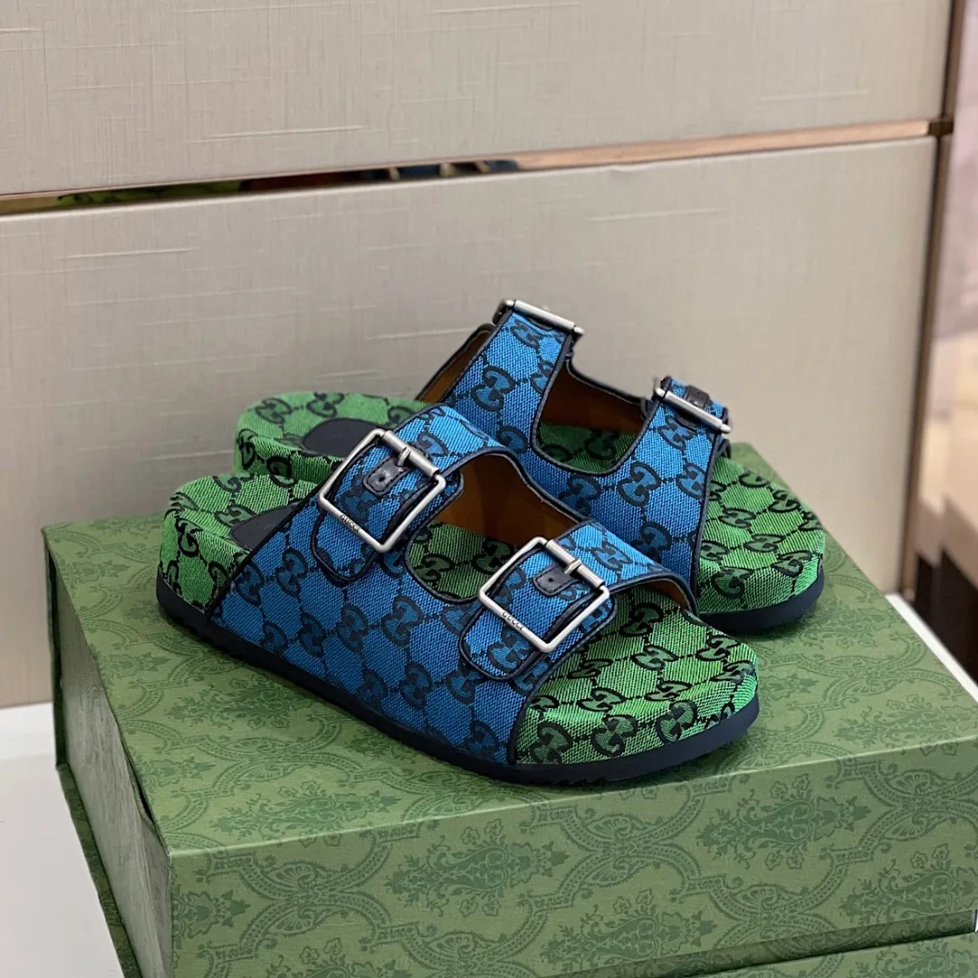 Gucci Slide Sandal With Straps Blue 2HK60 - Image 6
