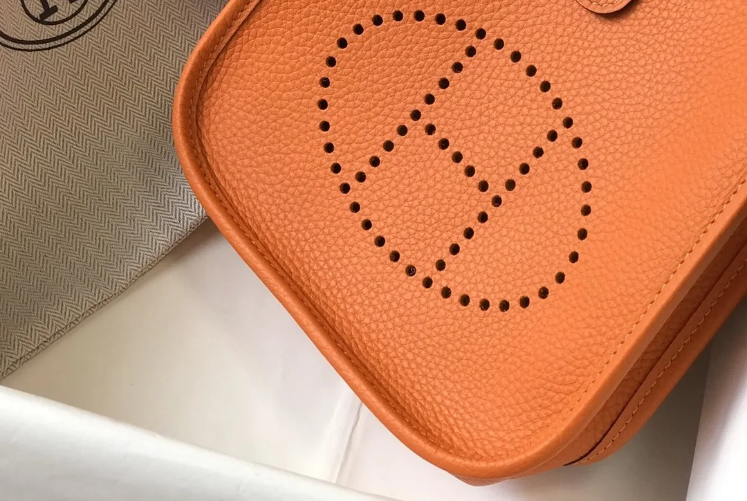 Hermes Evelyne 16 Amazone Bag Orange With Silver-Toned Hardware - Image 4