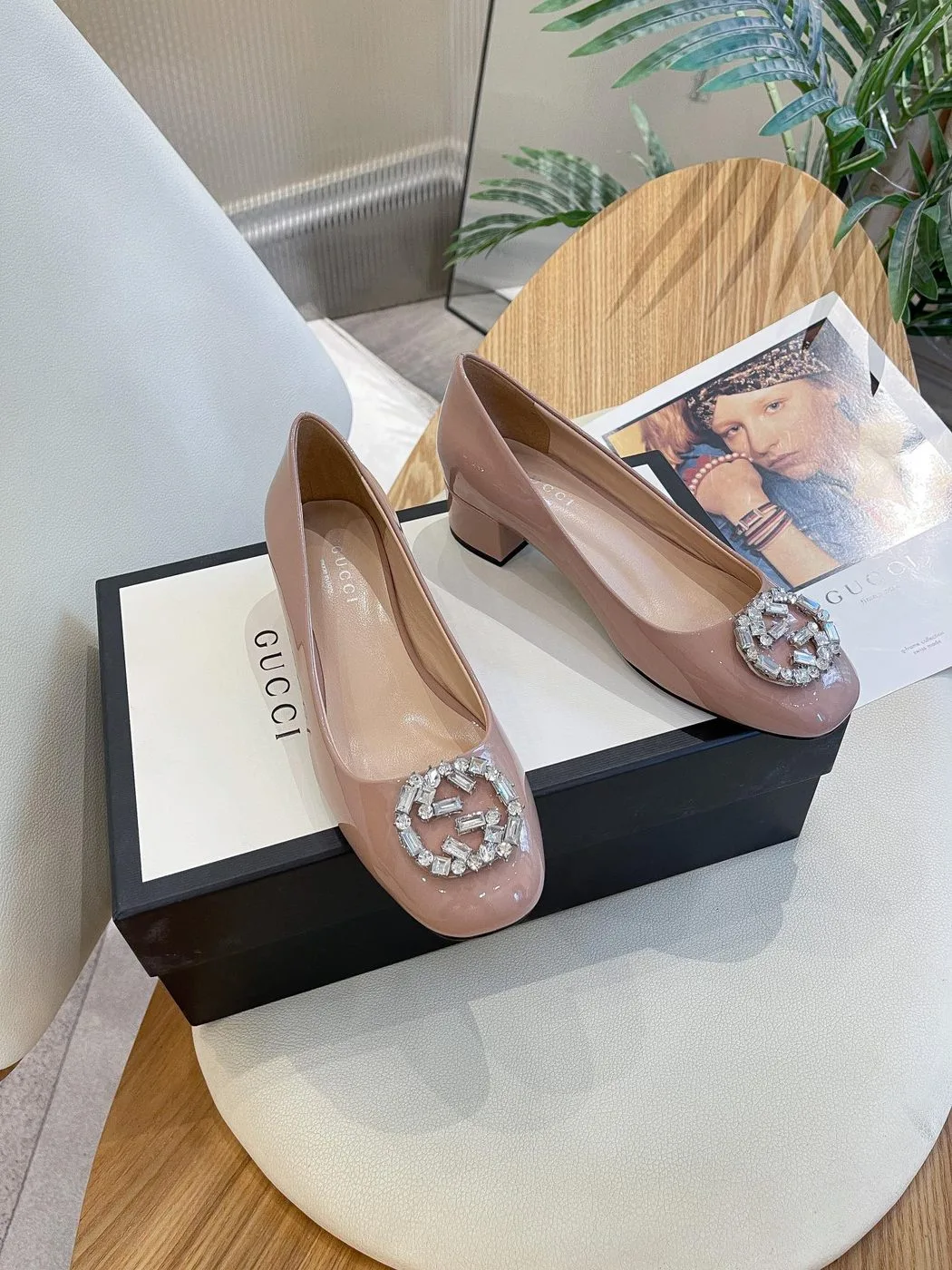 Gucci Women’s Blondie Mid-Heel Pump Pink - Image 3