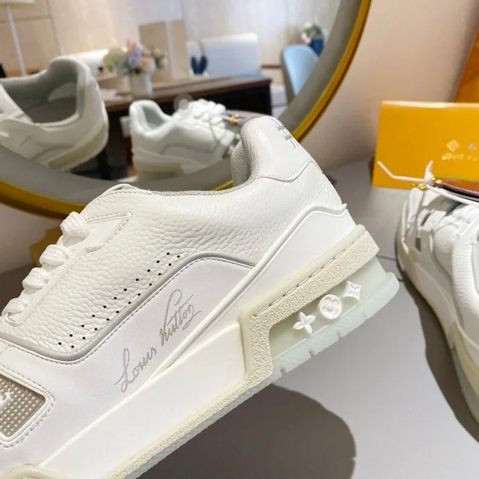 Louis Vuitton Trainer Sneaker Rubber Grain White Virgil Abloh LV 1A8WAX - Image 8