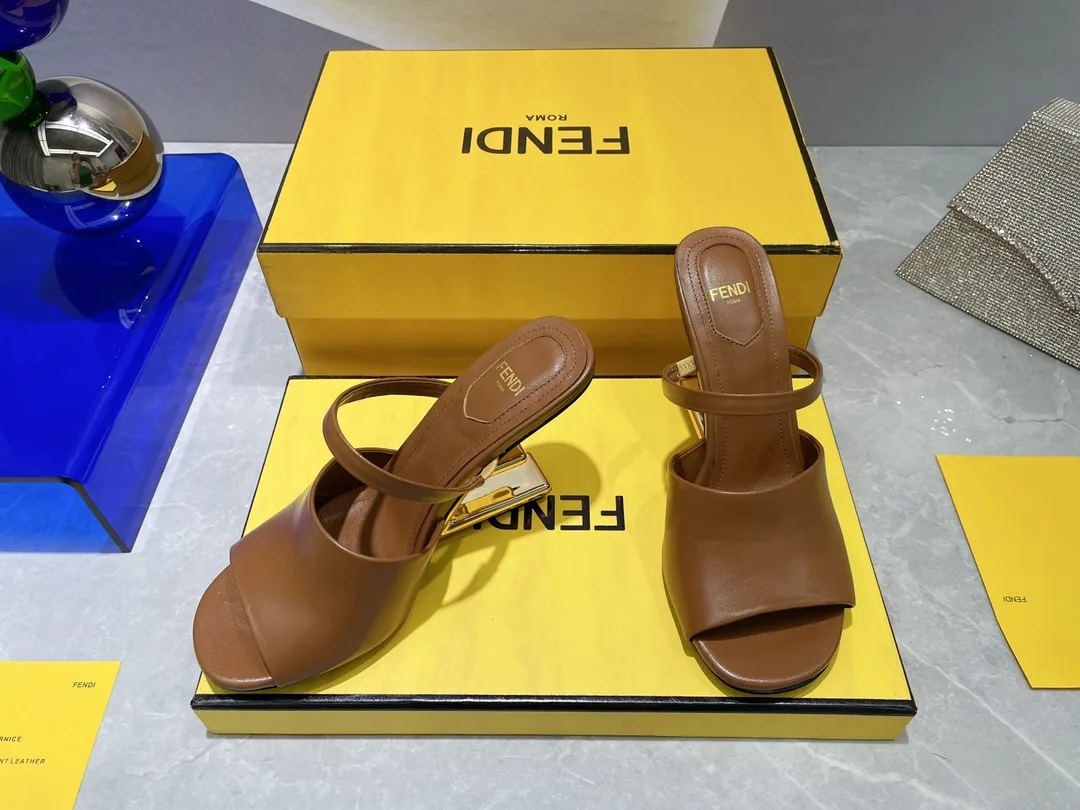Fendi First Brown High-Heeled Sandals 8R8212NA7F148R - Image 3