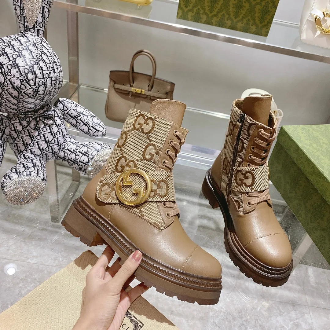 Gucci Blondie Women’s Ankle Boots Beige - Image 4