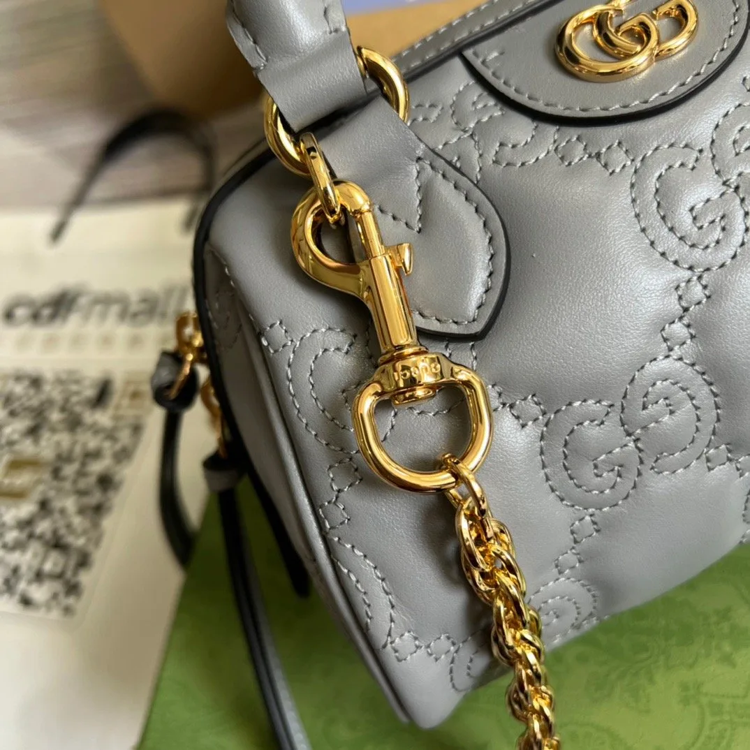 Alternative view of Gucci Matelasse Top Handle Bag Grey