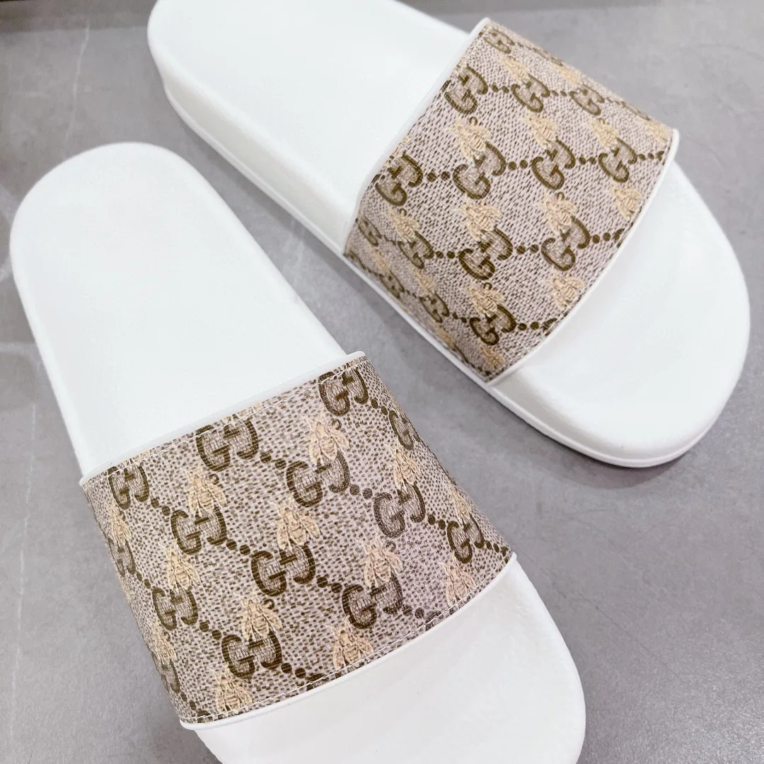 Alternative view of Gucci Women’s GG Slide Sandal With Bees White And Brown