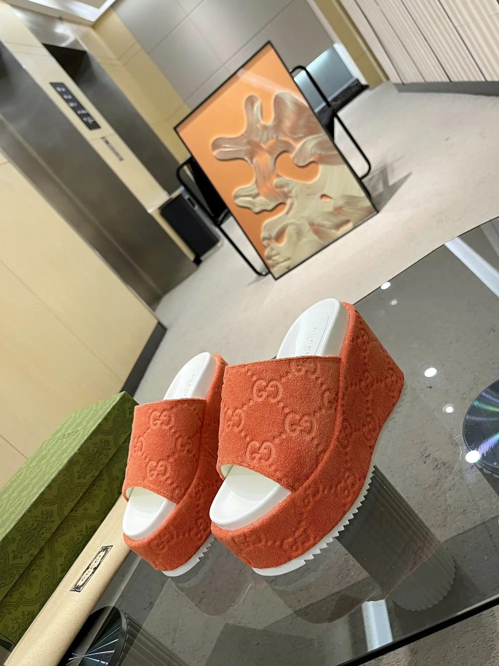 Gucci Women’s GG Platform Sandal Orange