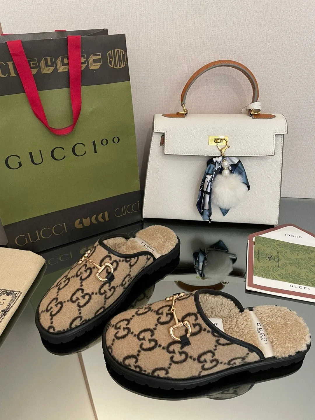 Gucci Men’s GG Slipper With Horsebit Brown GG Shoes - Image 5