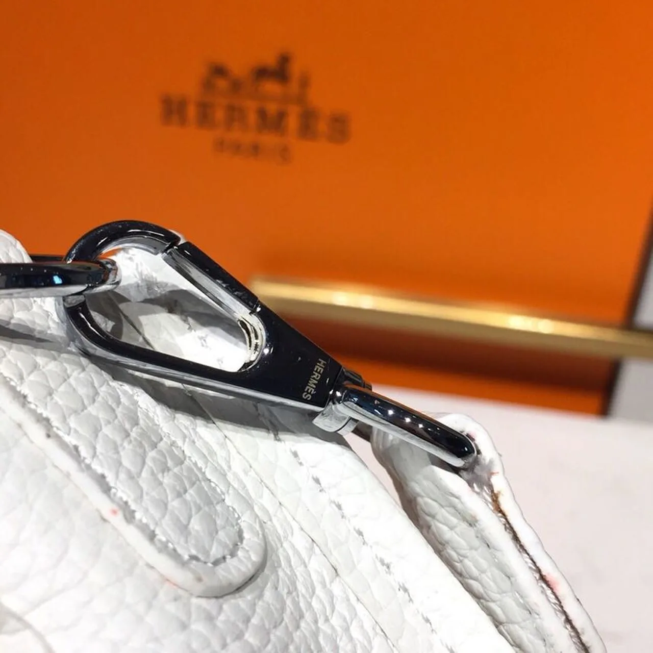 Hermes Evelyne II TPM Bag White Silver Toned Hardware / - Image 5