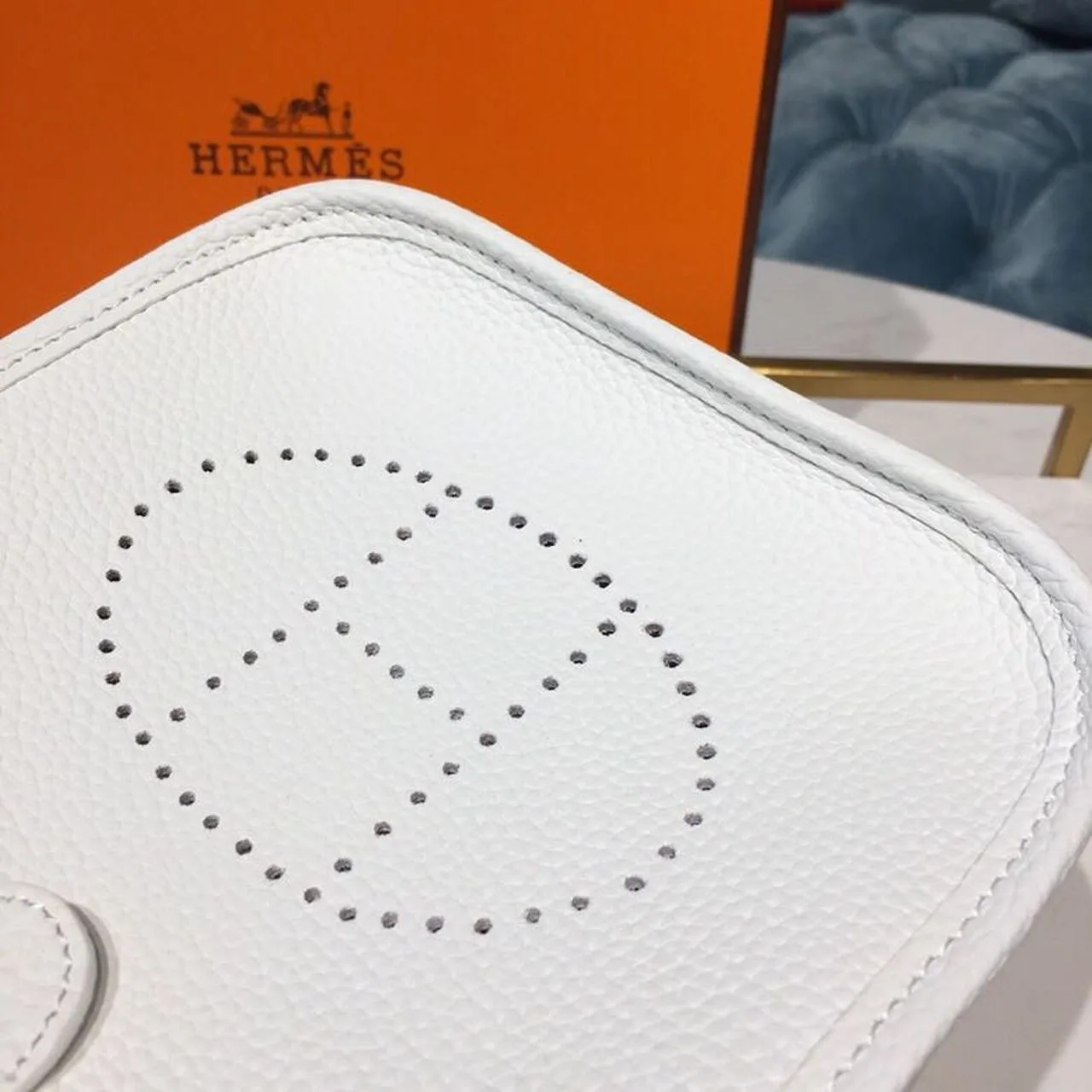 Hermes Evelyne II TPM Bag White Silver Toned Hardware / - Image 6