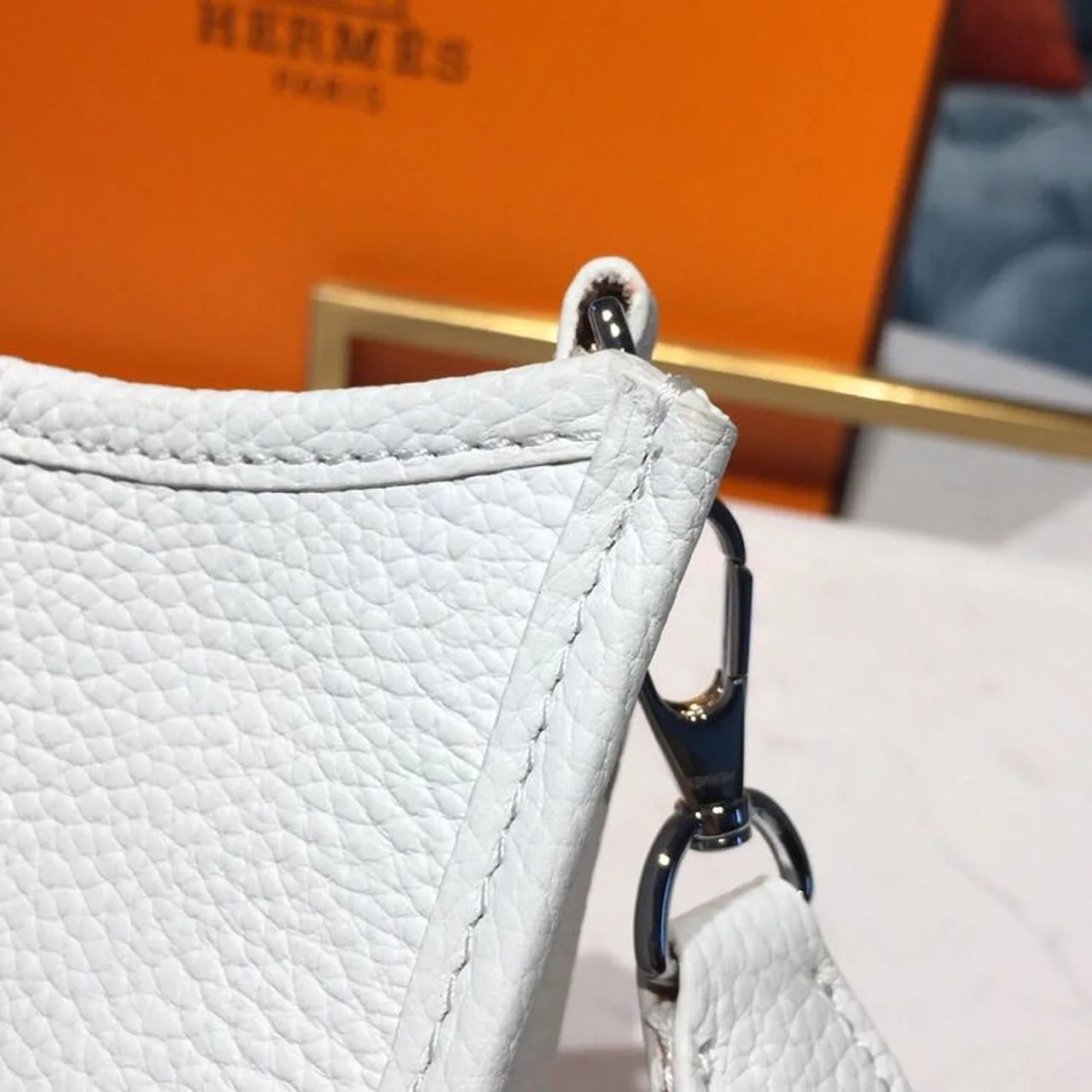 Hermes Evelyne II TPM Bag White Silver Toned Hardware / - Image 11