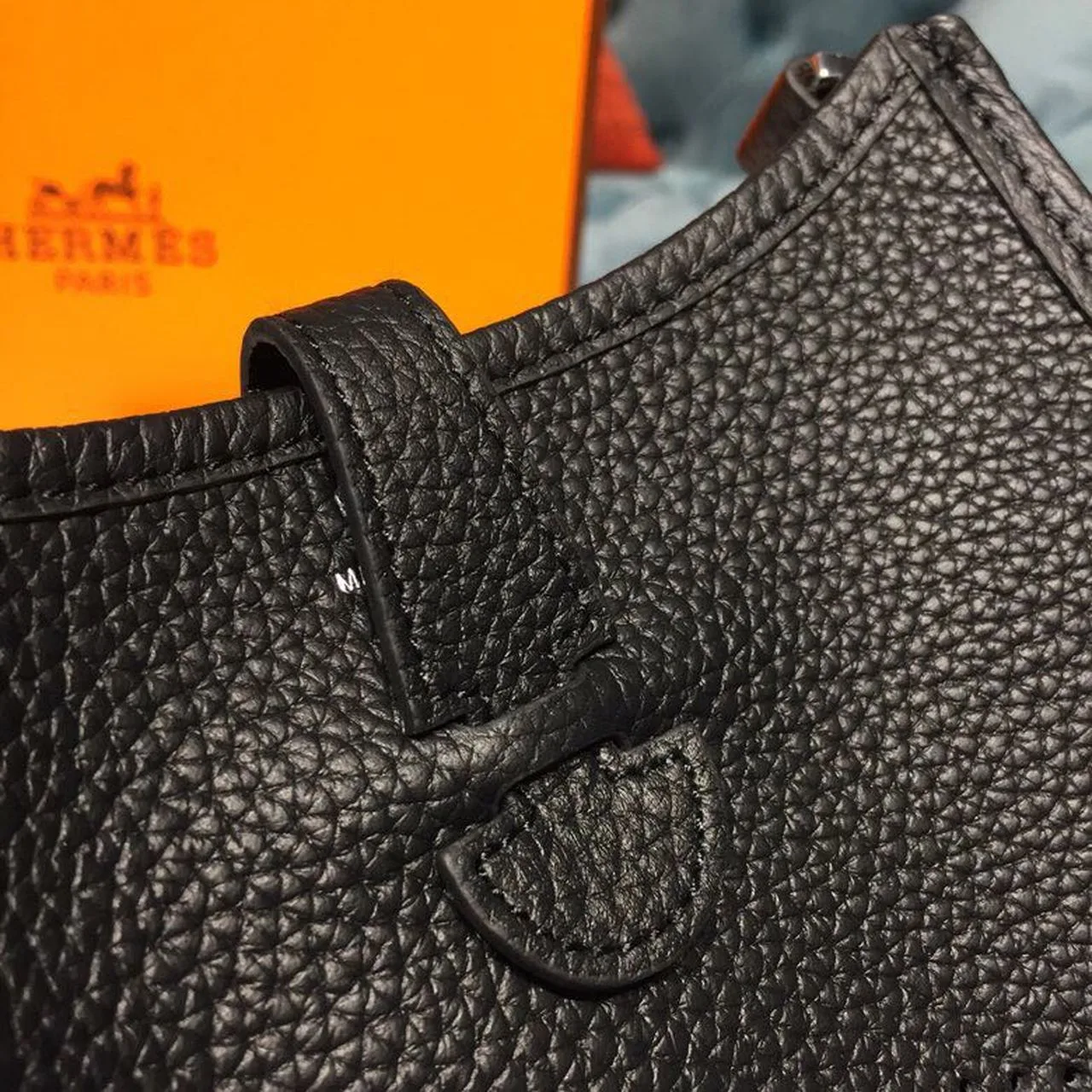 Hermes Evelyne II TPM Bag Black Silver Toned Hardware / - Image 10