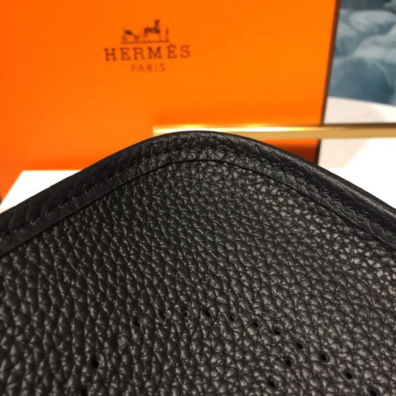 Hermes Evelyne II TPM Bag Black Silver Toned Hardware / - Image 12
