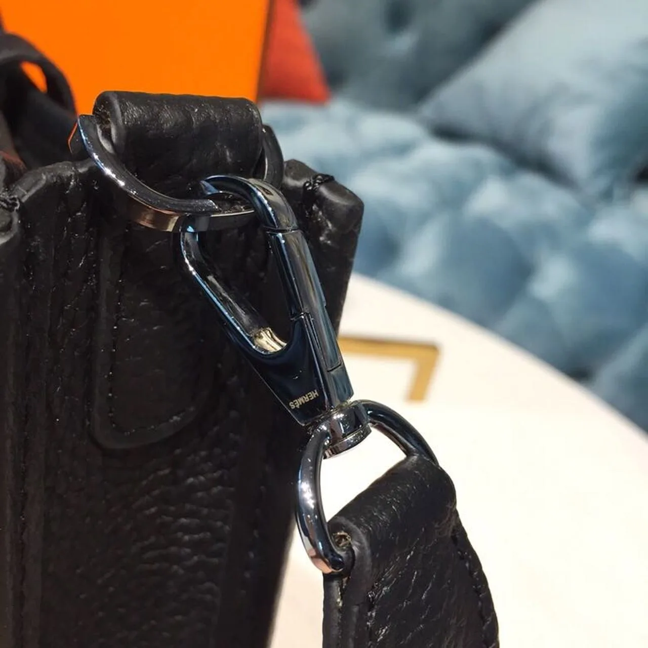 Hermes Evelyne II TPM Bag Black Silver Toned Hardware / - Image 15