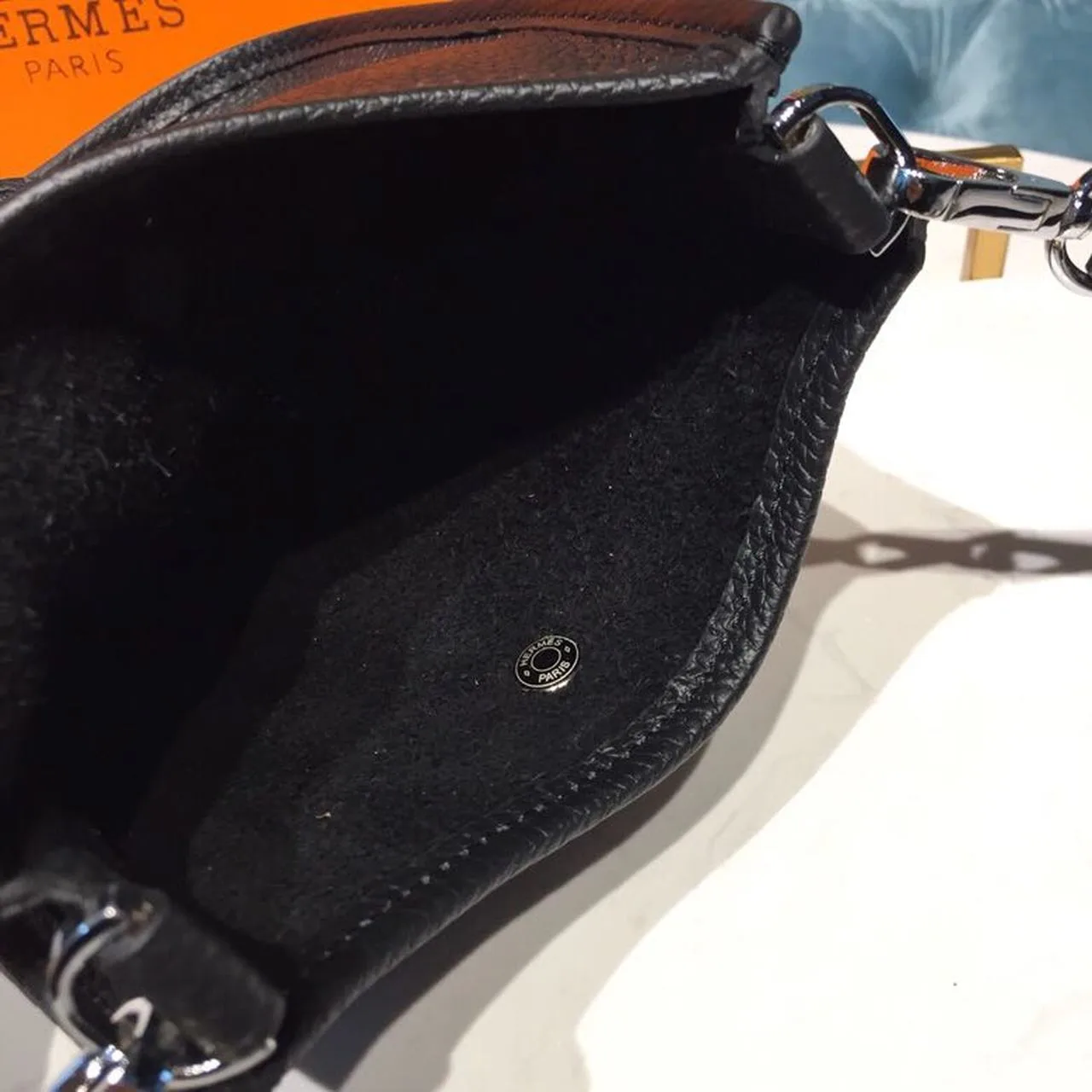 Hermes Evelyne II TPM Bag Black Silver Toned Hardware / - Image 14