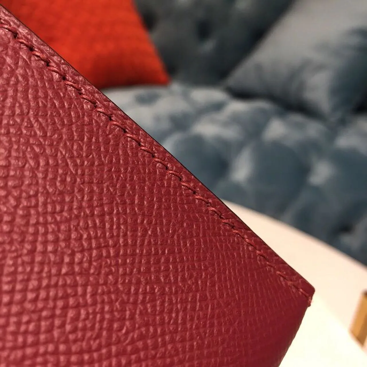 Hermes Mini Kelly Burgundy Gold Toned Hardware / - Image 10