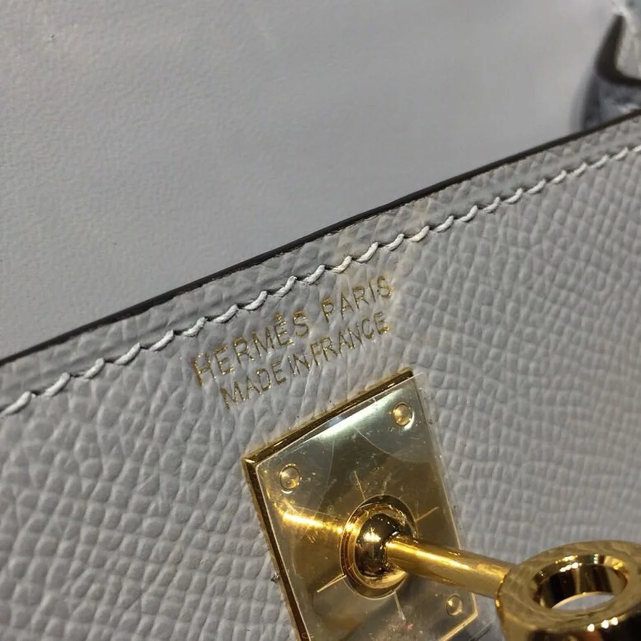 Hermes Kelly Mini Top Handle Bag / Bleu Glacier Gold Hardware - Image 8