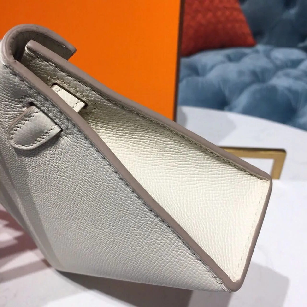 Hermes Mini Kelly White Gold Toned Hardware / - Image 7