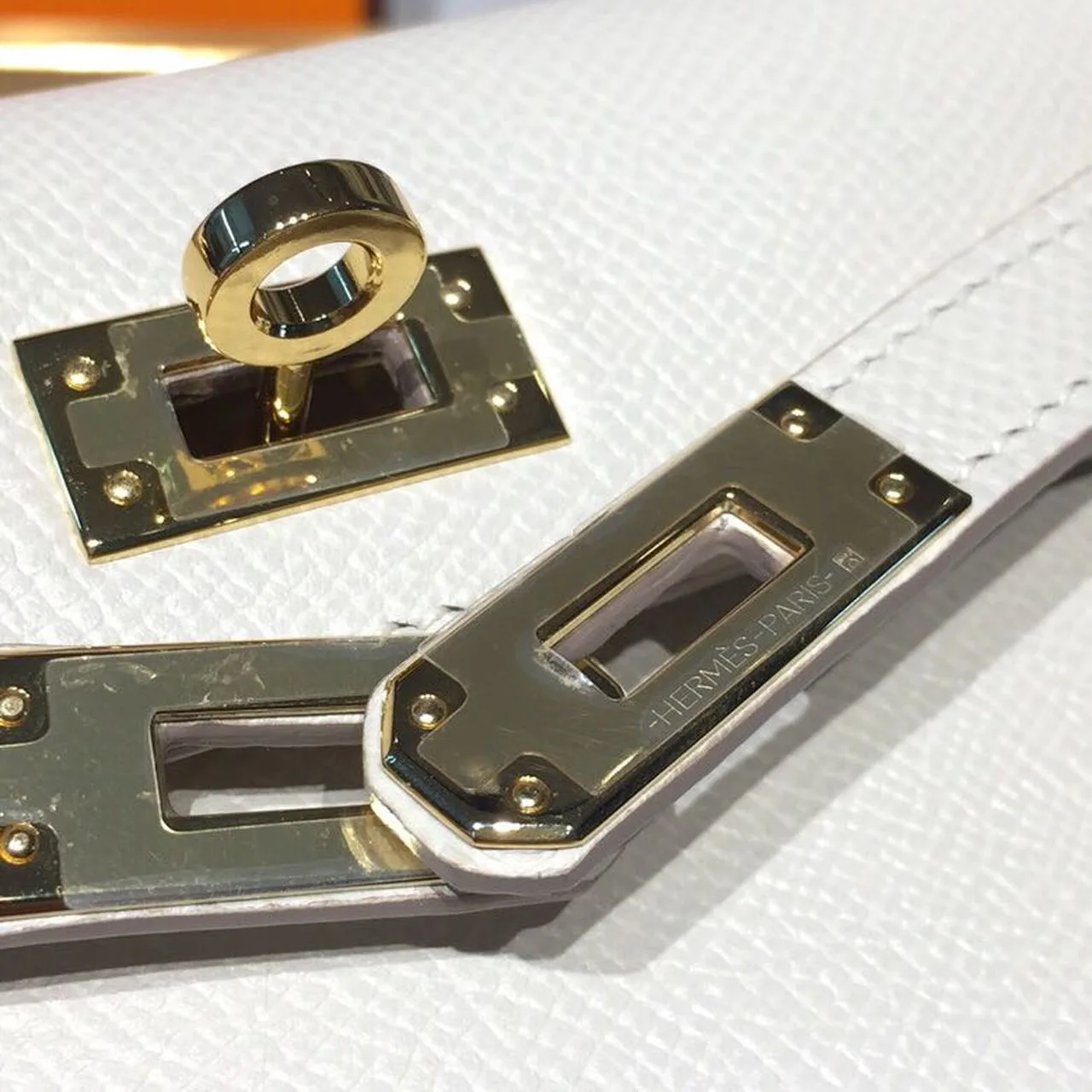 Hermes Mini Kelly White Gold Toned Hardware / - Image 8