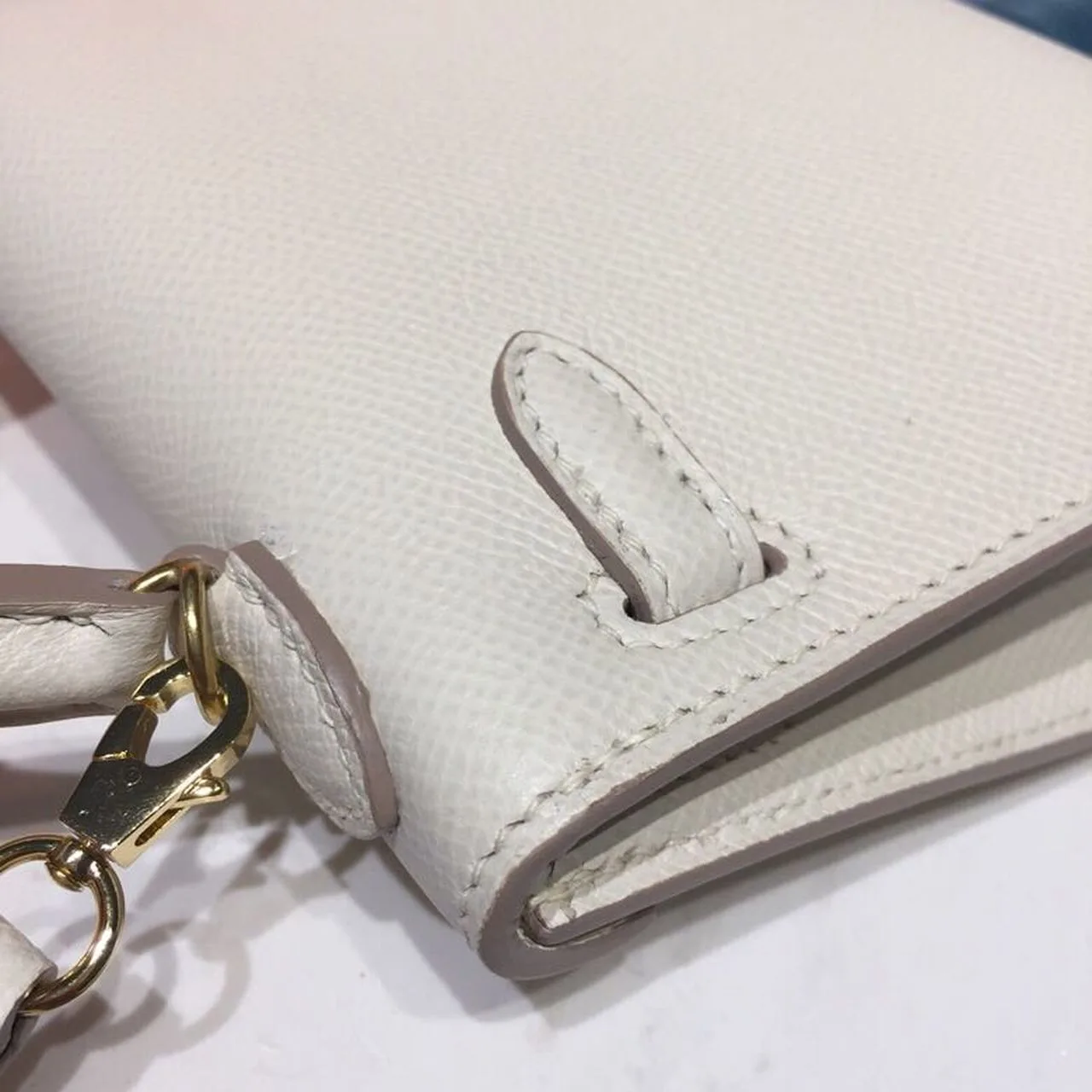 Hermes Mini Kelly White Gold Toned Hardware / - Image 9