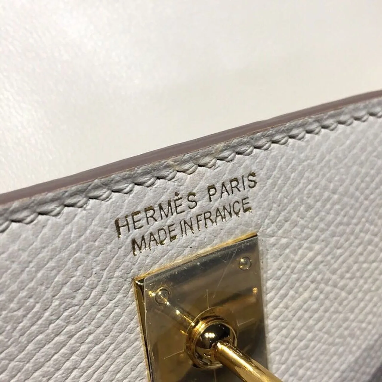Hermes Mini Kelly White Gold Toned Hardware / - Image 12