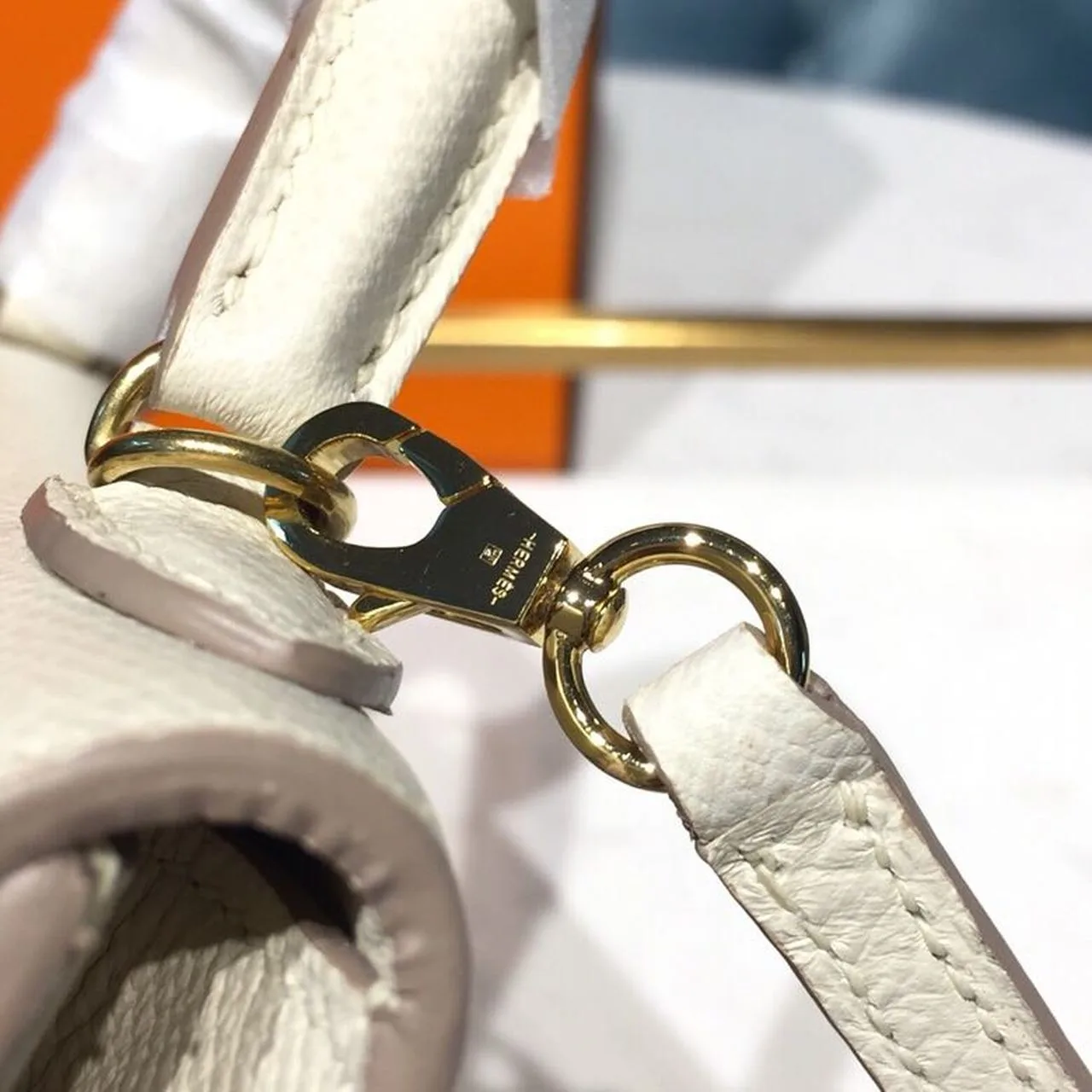 Hermes Mini Kelly White Gold Toned Hardware / - Image 10