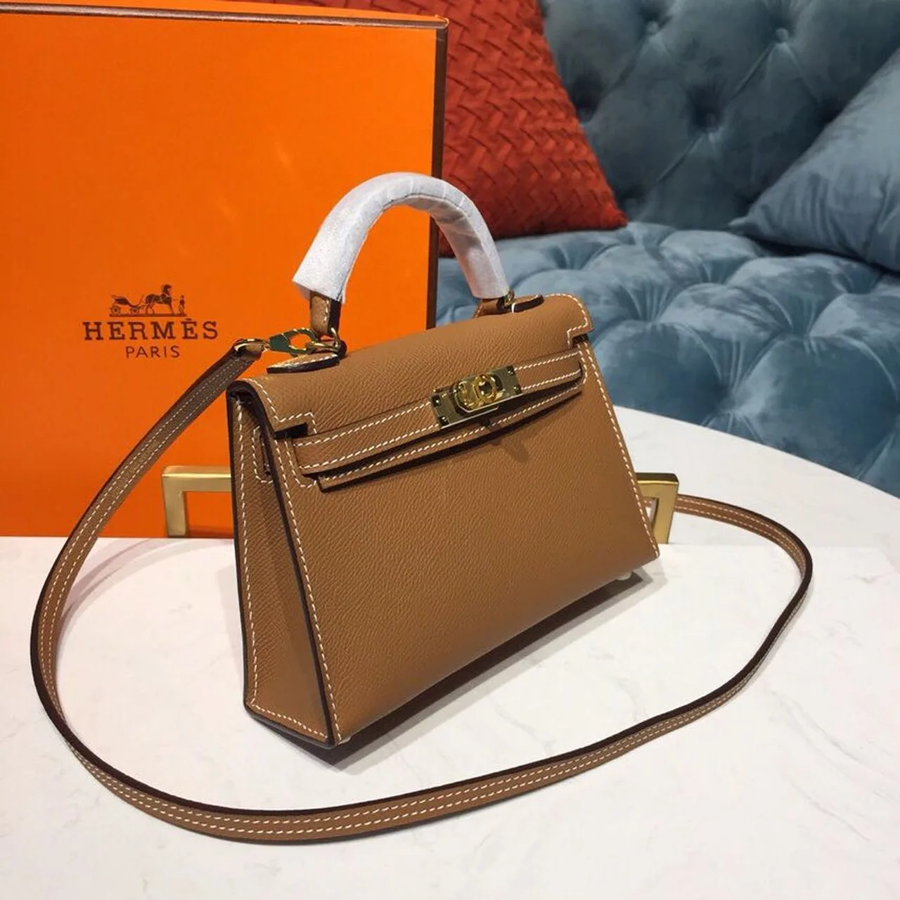 Hermes Mini Kelly Gold Gold Toned Hardware / - Image 3