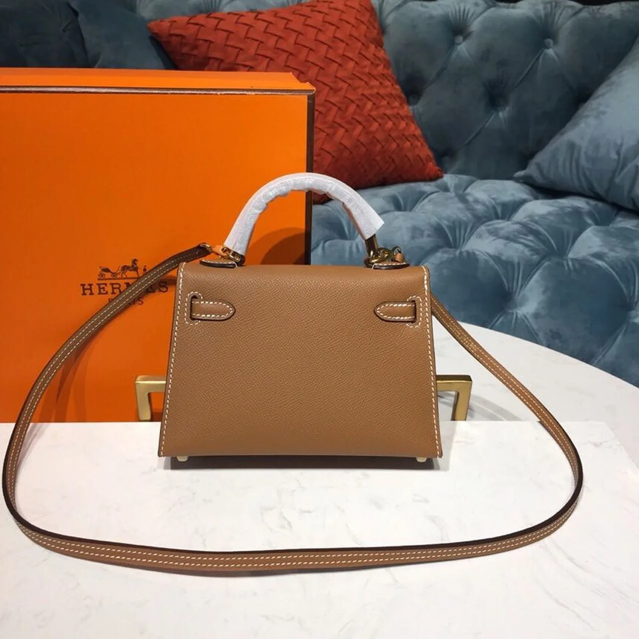 Hermes Mini Kelly Gold Gold Toned Hardware / - Image 5
