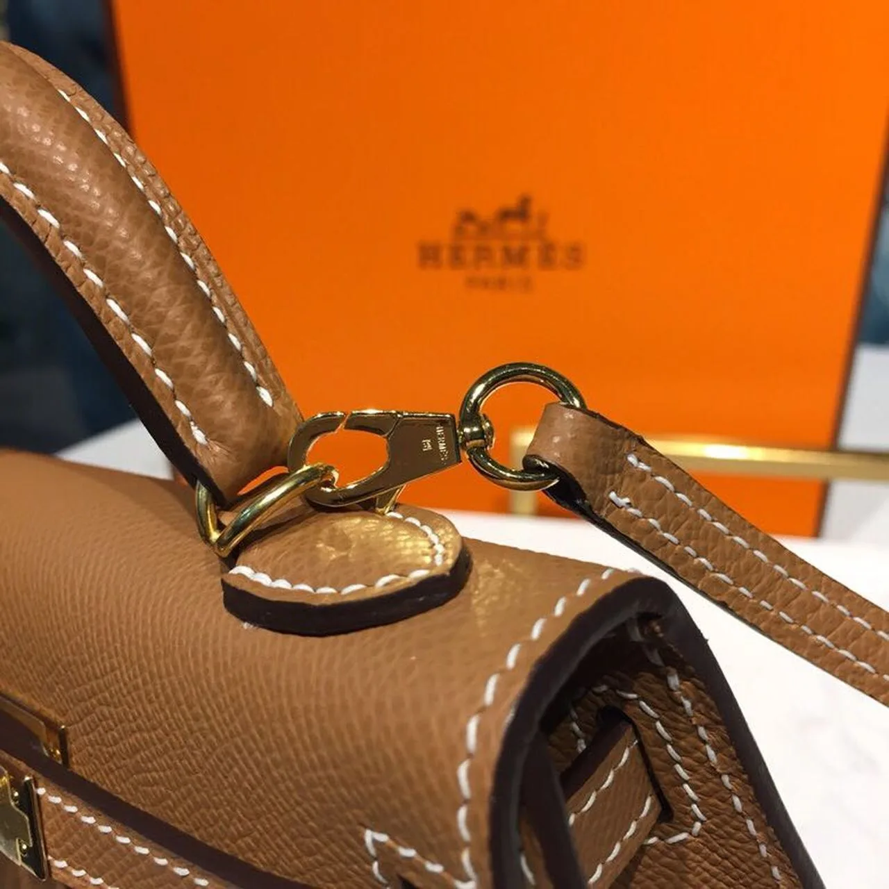 Hermes Mini Kelly Gold Gold Toned Hardware / - Image 10