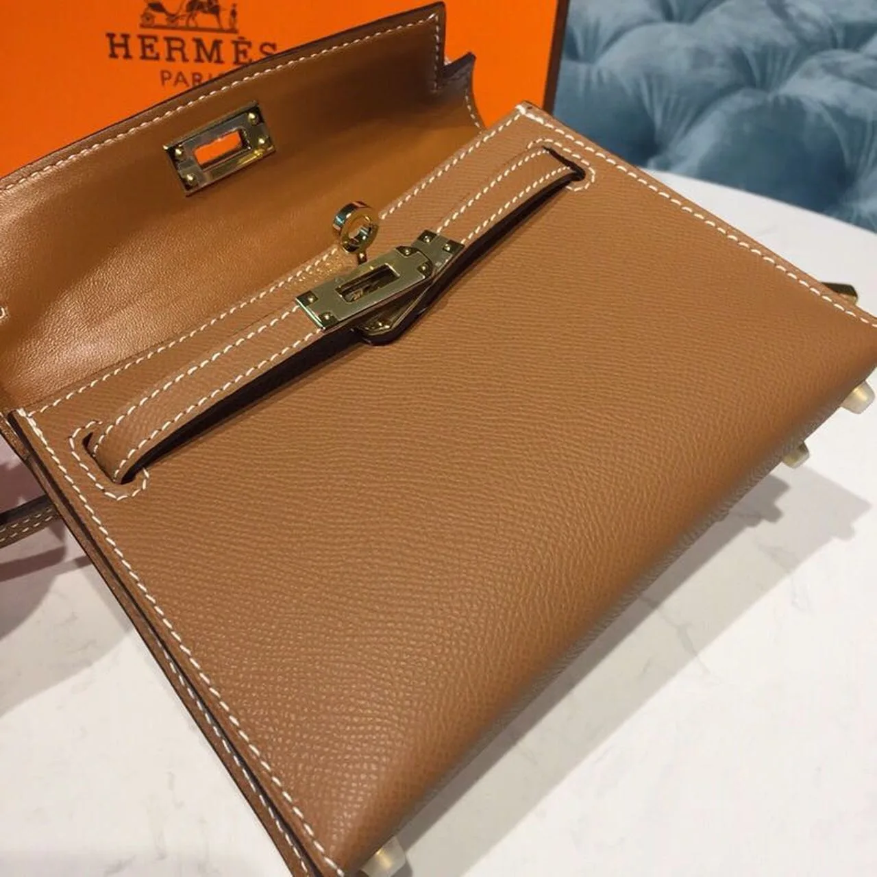 Hermes Mini Kelly Gold Gold Toned Hardware / - Image 15