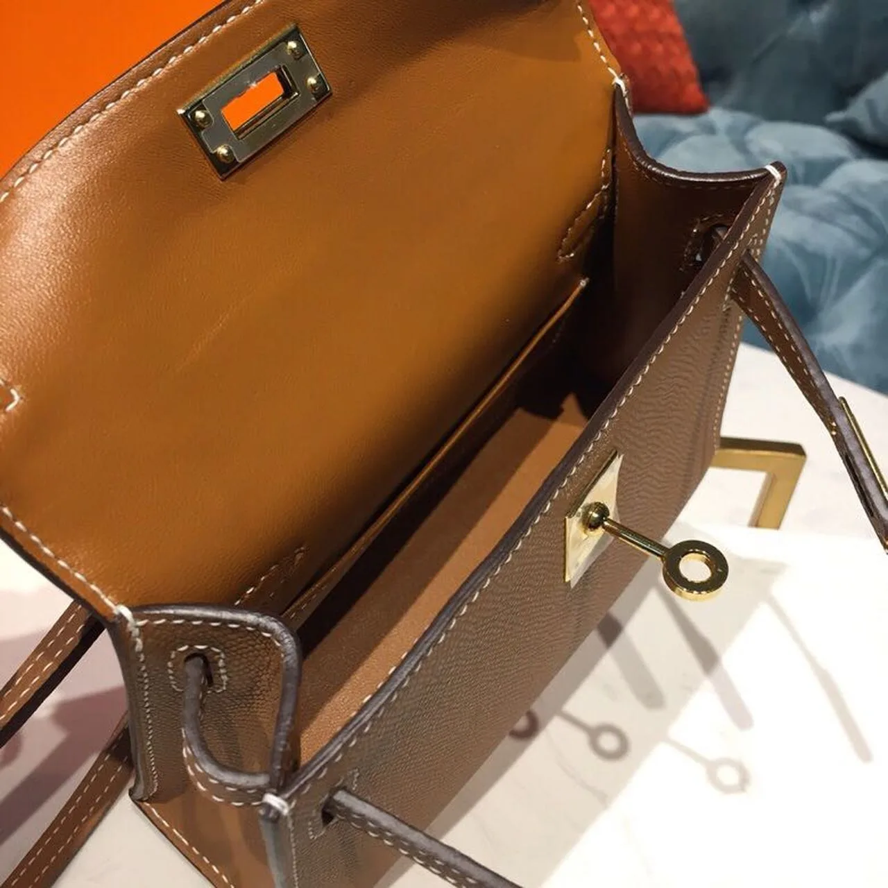 Hermes Mini Kelly Gold Gold Toned Hardware / - Image 11
