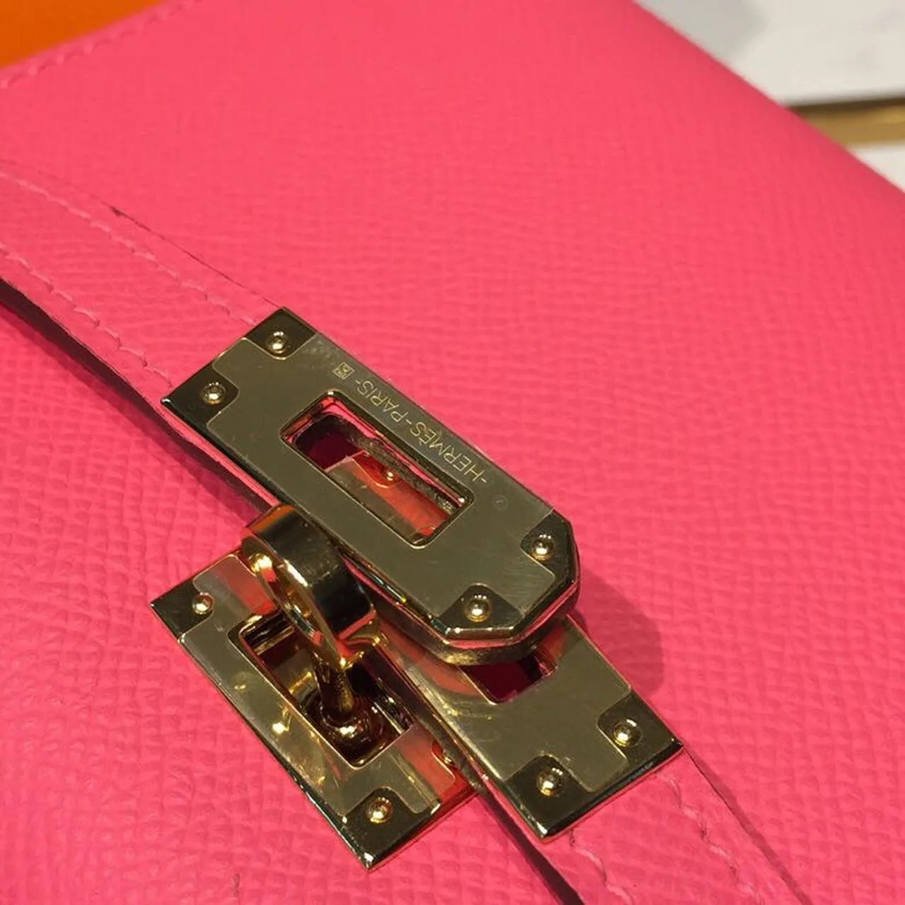 Hermes Mini Kelly Rose Tyrien Gold Toned Hardware / - Image 7