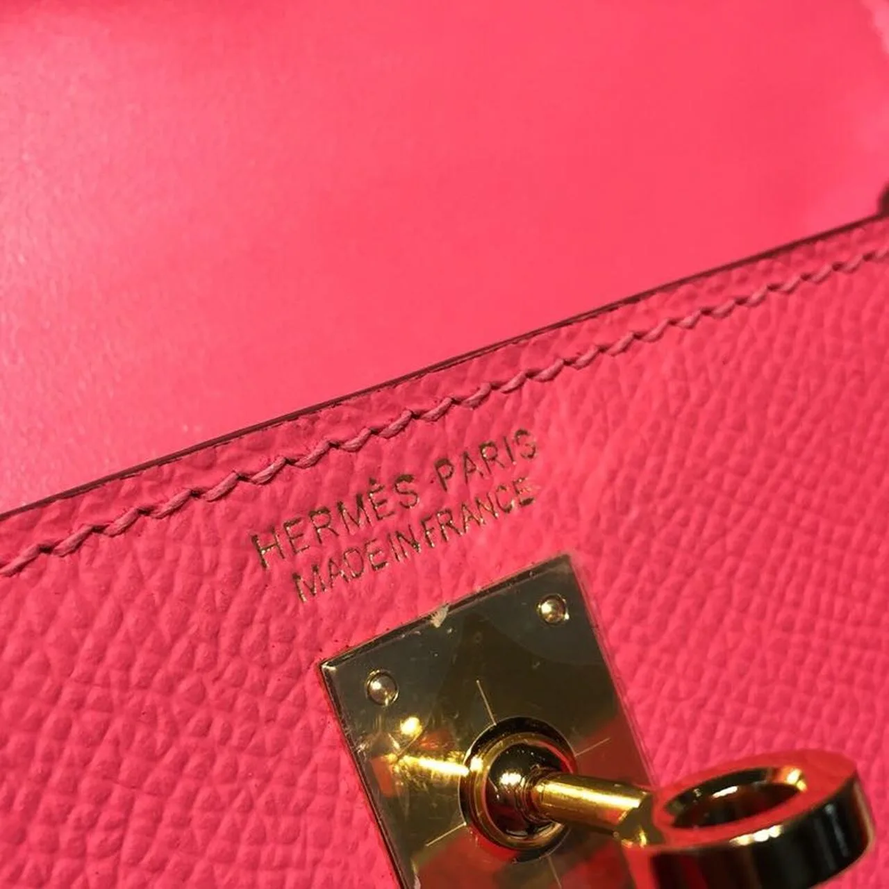 Hermes Mini Kelly Rose Tyrien Gold Toned Hardware / - Image 9