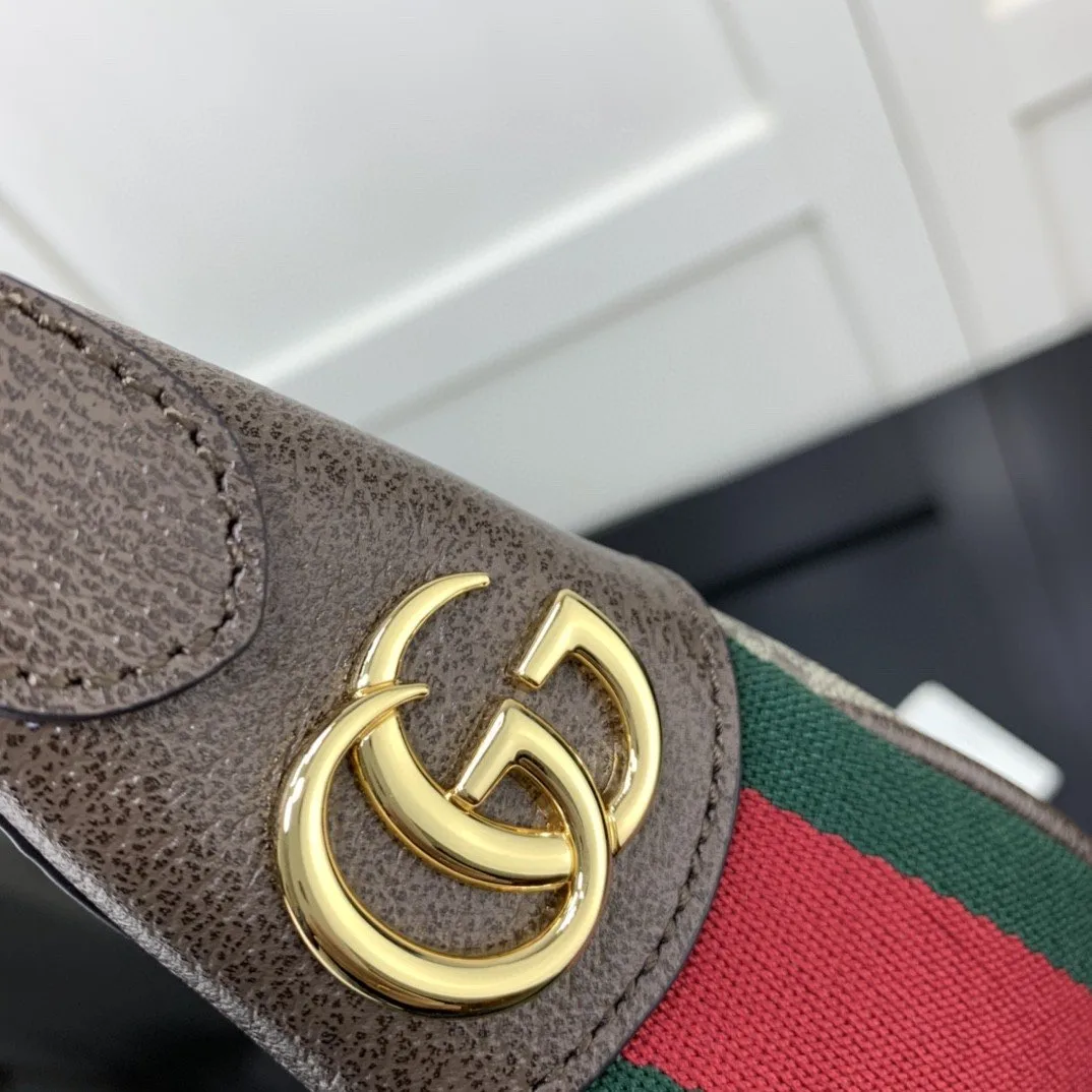 Gucci Ophidia GG Mini Bag Beige And Dusty Grey GG Supreme Canvas / - Image 4