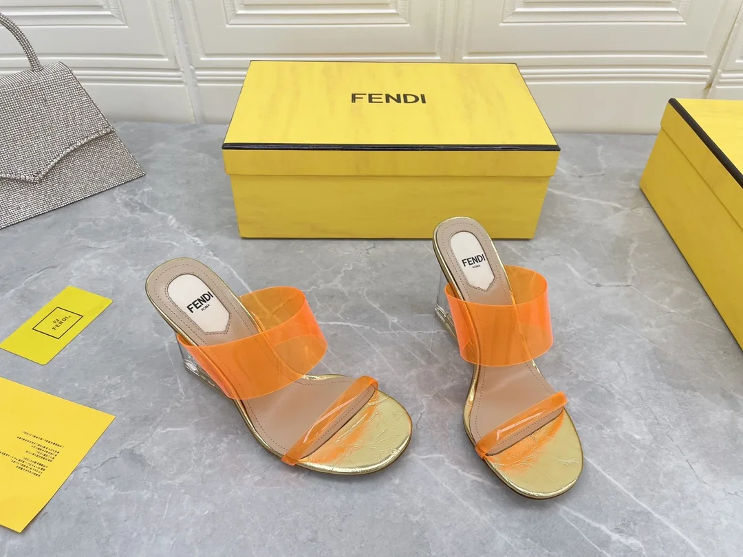 Alternative view of Fendi First Orange Transparent High-Heeled Sandals